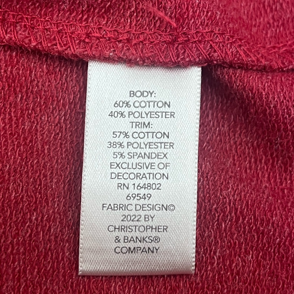 Christopher & Banks Red Snowflake Graphic Top - Picture 5 of 5